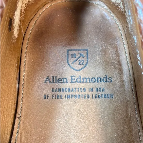 Allen Edmonds Mansfield Chestnut Leather Braided Tassel Slip-On Loafer Size 9.5