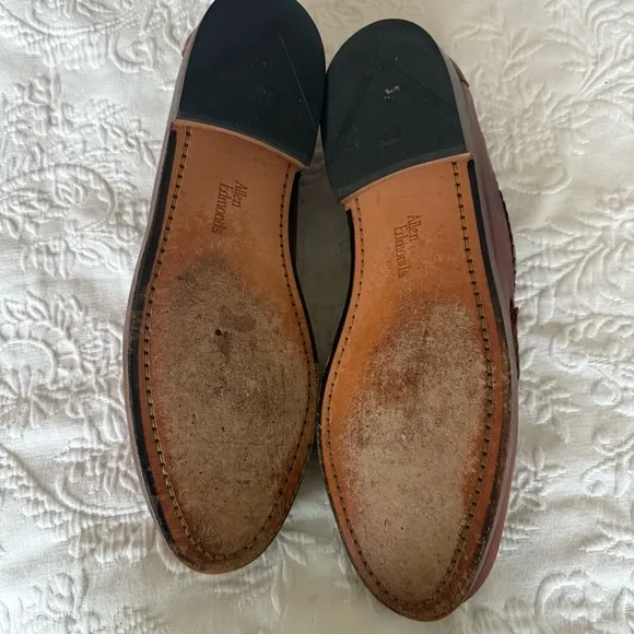 ALLEN EDMONDS Maxfield Brown Leather Slip On Loafers. Size 11