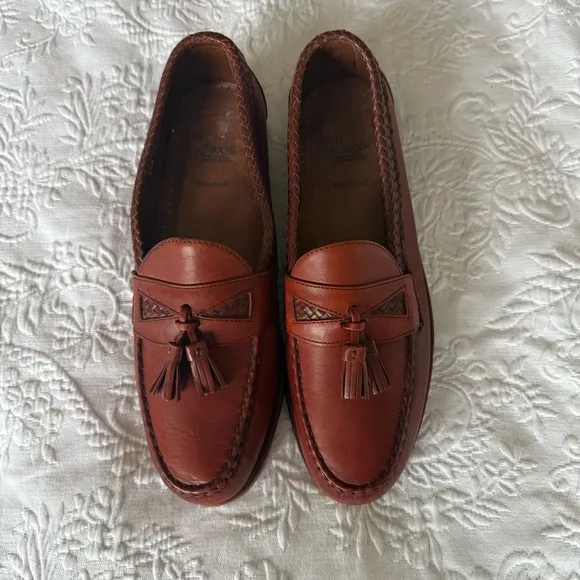 ALLEN EDMONDS Maxfield Brown Leather Slip On Loafers. Size 11