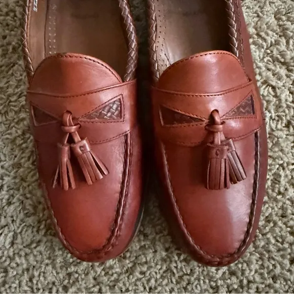 ALLEN EDMONDS Maxfield Brown Leather Slip On Loafers. Size 11