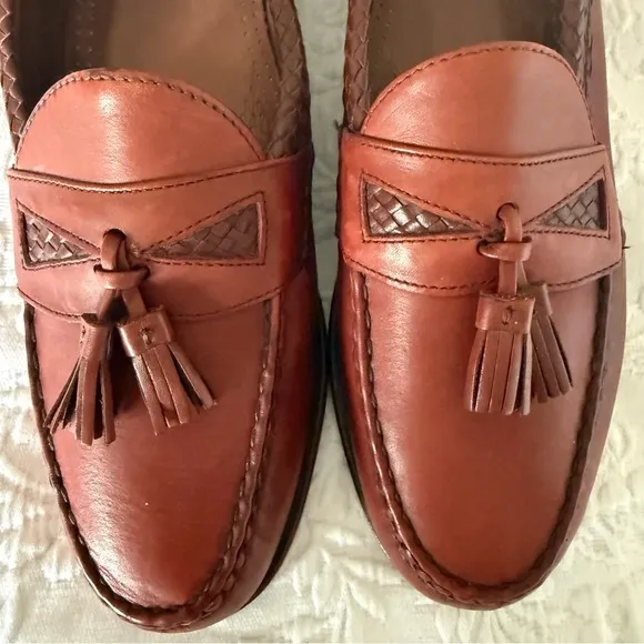 ALLEN EDMONDS Maxfield Brown Leather Slip On Loafers. Size 11