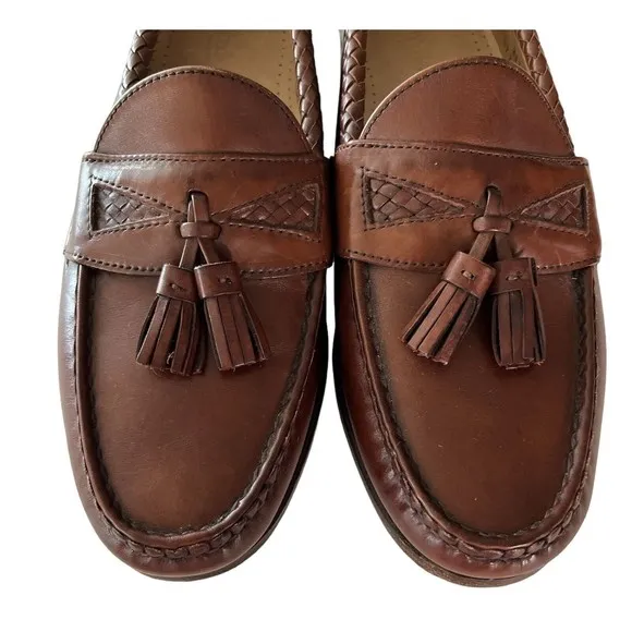 Allen Edmonds Maxfield Loafer Dress Shoe Brown Leather Tasseled US 9.5C USA Made