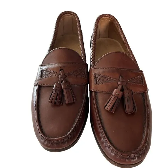 Allen Edmonds Maxfield Loafer Dress Shoe Brown Leather Tasseled US 9.5C USA Made