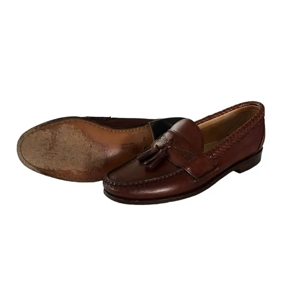 Allen Edmonds Maxfield Loafer Dress Shoe Brown Leather Tasseled US 9.5C USA Made