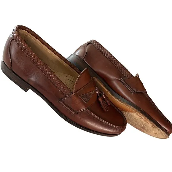 Allen Edmonds Maxfield Loafer Dress Shoe Brown Leather Tasseled US 9.5C USA Made