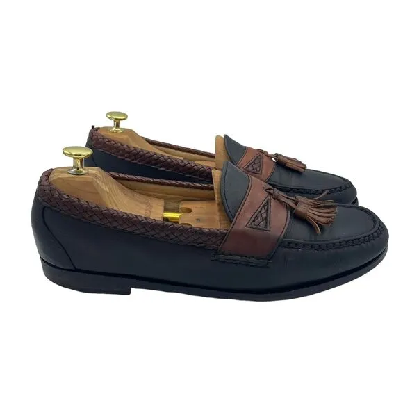 Allen Edmonds Maxfield Loafers Mens  Black Brown Leather Tassels USA Sz 11 C