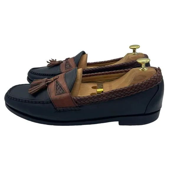 Allen Edmonds Maxfield Loafers Mens  Black Brown Leather Tassels USA Sz 11 C