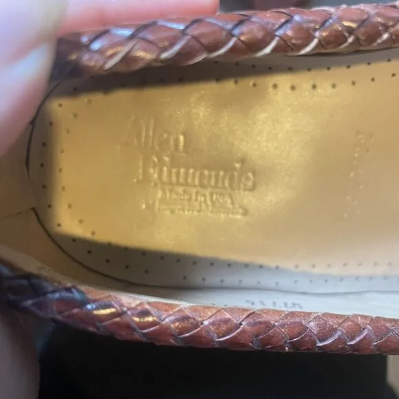 Allen Edmonds Maxfield Mens 9.5 Tassels Braided Leather Loafers Brown USA