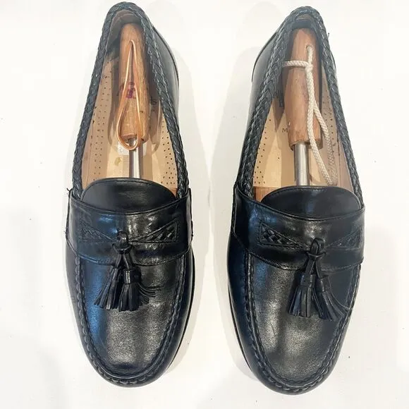 Allen Edmonds Maxfield Tassel Loafers Black Slip On Wooden Shoe Shapers Sz 10.5