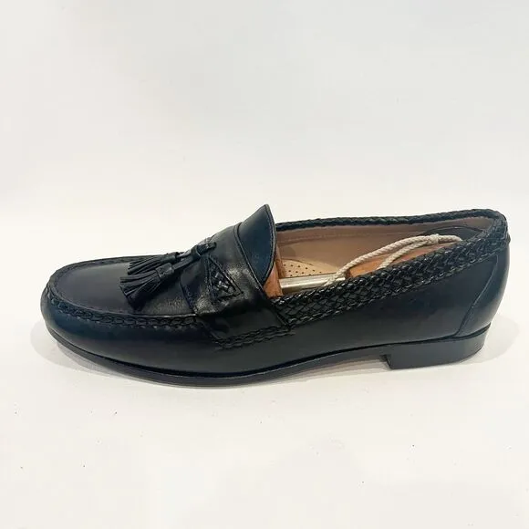 Allen Edmonds Maxfield Tassel Loafers Black Slip On Wooden Shoe Shapers Sz 10.5