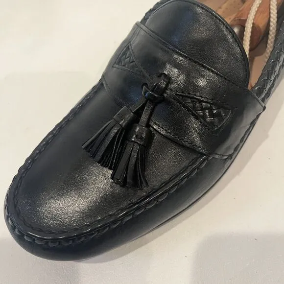 Allen Edmonds Maxfield Tassel Loafers Black Slip On Wooden Shoe Shapers Sz 10.5