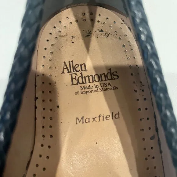 Allen Edmonds Maxfield Tassel Loafers Black Slip On Wooden Shoe Shapers Sz 10.5