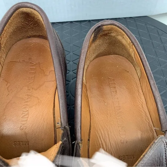 Allen Edmonds Men Size 9.5 Shoes Brown Leather Slip On Loafers Miles Venetian