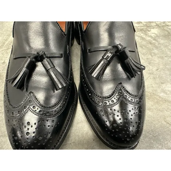 Allen Edmonds mens loafers Manchester Leather Loafers tassels Black SZ 10 606343