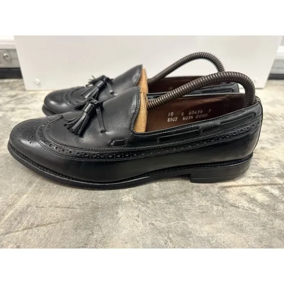 Allen Edmonds mens loafers Manchester Leather Loafers tassels Black SZ 10 606343