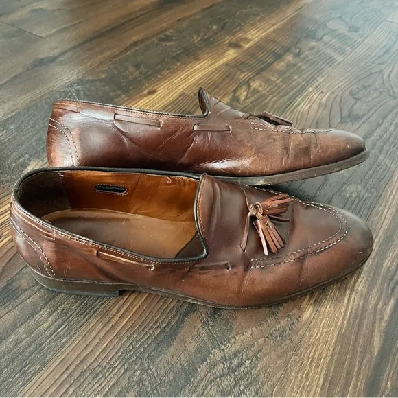 Allen Edmonds Men's Saratoga Brown Slip On Loafers W/Tassels Size 13D