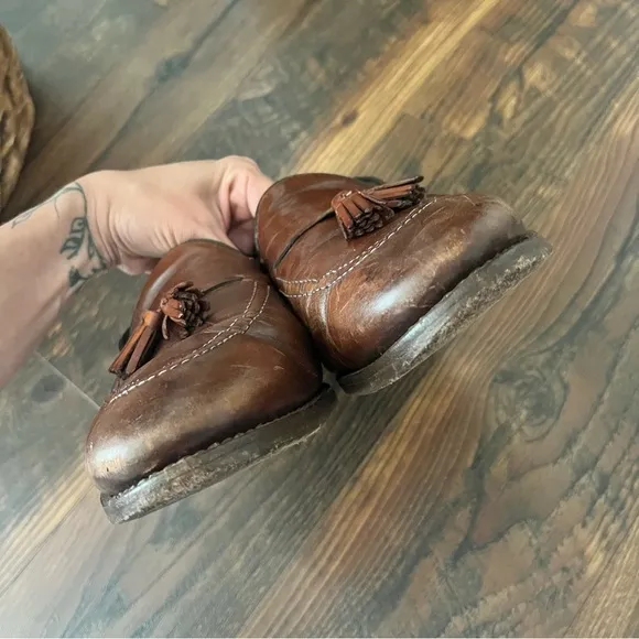 Allen Edmonds Men's Saratoga Brown Slip On Loafers W/Tassels Size 13D