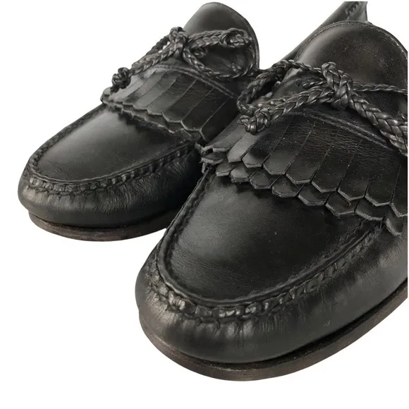 Allen Edmonds Men’s Woodstock Kiltie Tassel Leather Loafers Size 9C Black