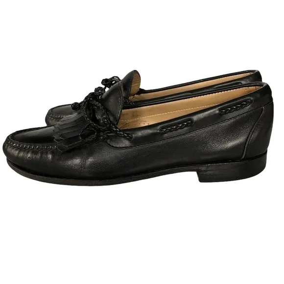 Allen Edmonds Men’s Woodstock Kiltie Tassel Leather Loafers Size 9C Black