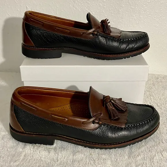 Allen Edmonds Nashua Black Brown Tasseled Loafers Men’s Size 10 D Slip On