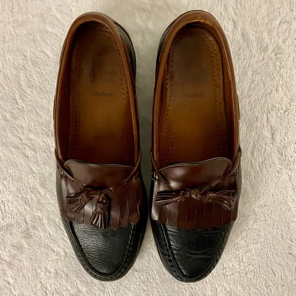 Allen Edmonds Nashua Black Brown Tasseled Loafers Men’s Size 10 D Slip On