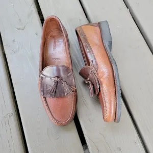 Allen Edmonds Nashua Two Tone Brown Tassel Kiltie Fringe Tassel Loafers Men's 10