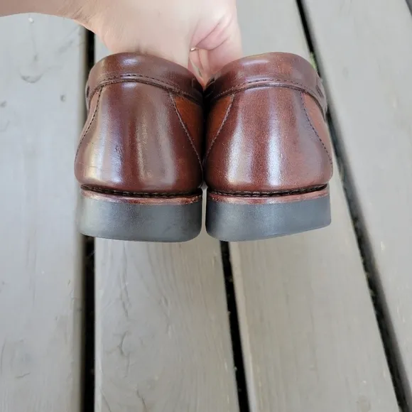 Allen Edmonds Nashua Two Tone Brown Tassel Kiltie Fringe Tassel Loafers Men's 10