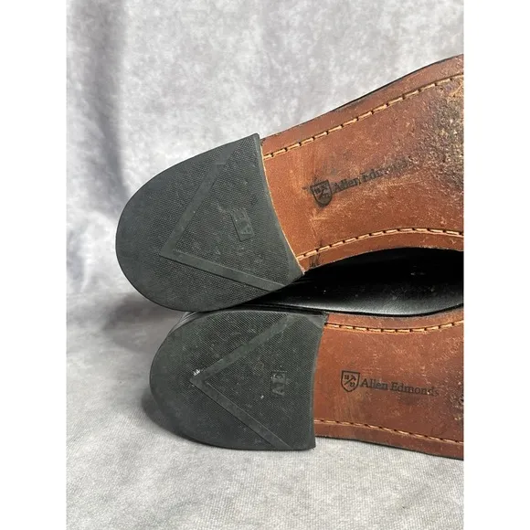 Allen Edmonds Schreier Loafers Men's 10.5 Black Tassels Driving Slip On Shoes