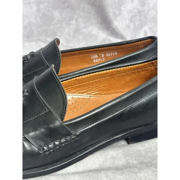 Allen Edmonds Schreier Loafers Men's 10.5 Black Tassels Driving Slip On Shoes
