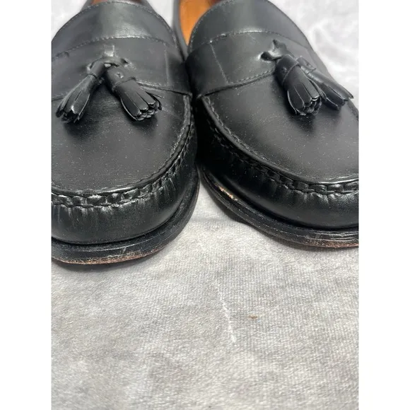 Allen Edmonds Schreier Loafers Men's 10.5 Black Tassels Driving Slip On Shoes