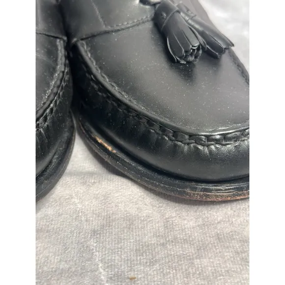 Allen Edmonds Schreier Loafers Men's 10.5 Black Tassels Driving Slip On Shoes