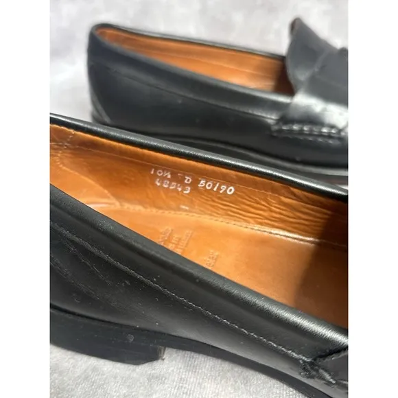 Allen Edmonds Schreier Loafers Men's 10.5 Black Tassels Driving Slip On Shoes