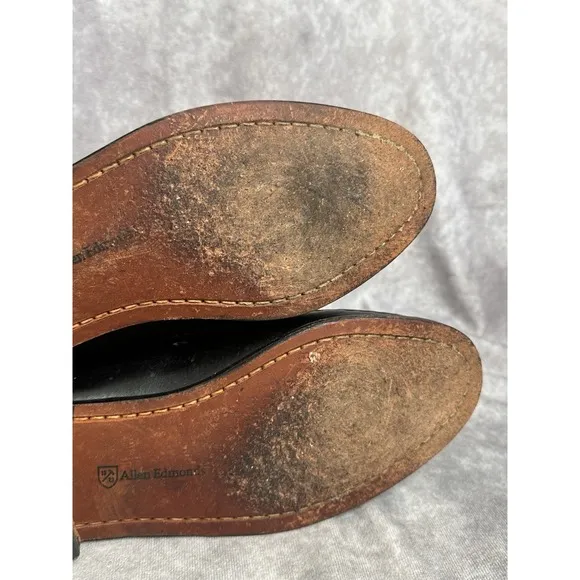 Allen Edmonds Schreier Loafers Men's 10.5 Black Tassels Driving Slip On Shoes