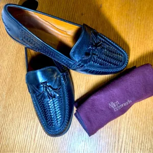 Allen Edmund Loafers Black Size 11 1/2 Leather Tassels Including more;