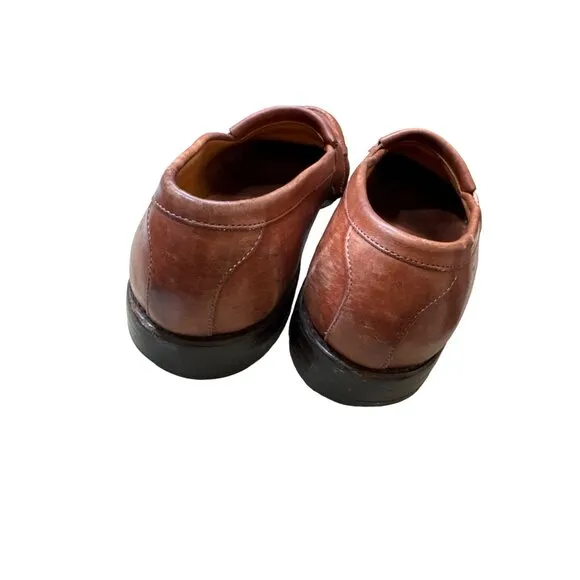 Allen Edmunds men’s brown leather Newport edition tassels shoes loafers size 8.5