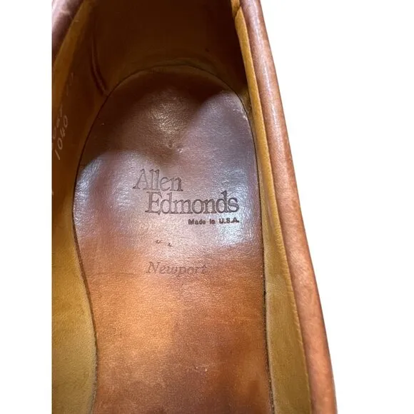 Allen Edmunds men’s brown leather Newport edition tassels shoes loafers size 8.5
