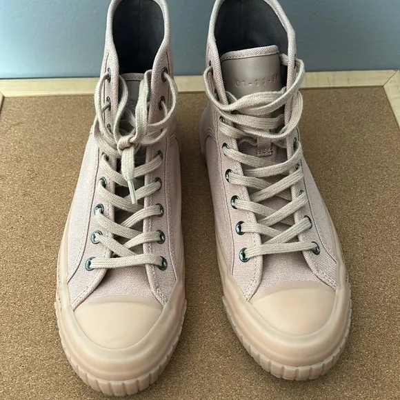 AllSaints Canvas High Top Sneakers Light Pink size 38 US 7