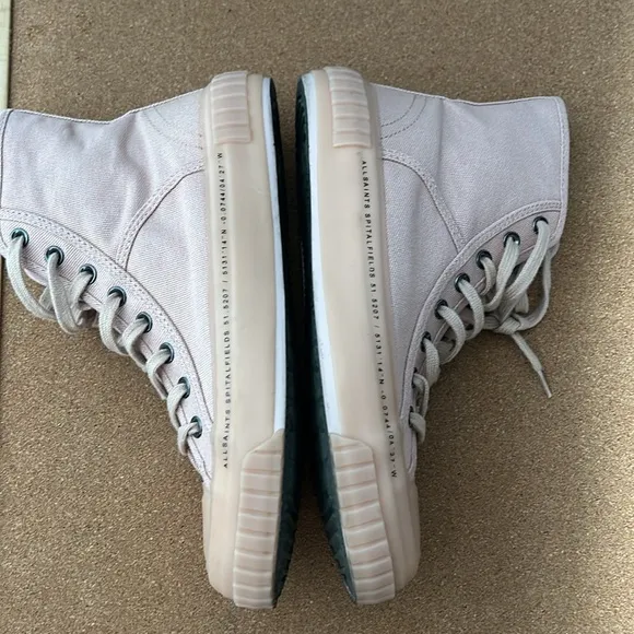 AllSaints Canvas High Top Sneakers Light Pink size 38 US 7