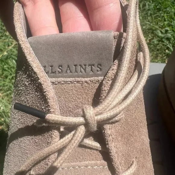 AllSaints Luke Suede Desert Boots in Taupe
