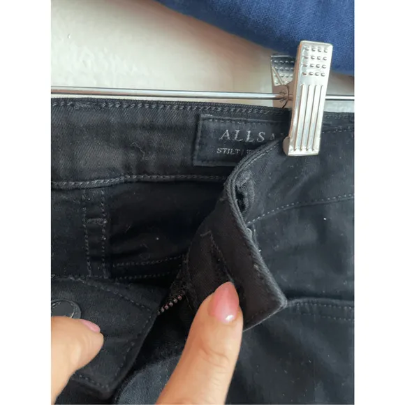ALLSAINTS  Stilt High-Rise Skinny Jeans in Jet Black size 24