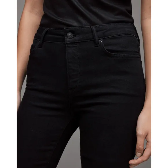 ALLSAINTS  Stilt High-Rise Skinny Jeans in Jet Black size 24