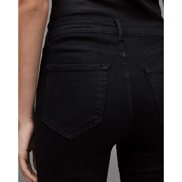 ALLSAINTS  Stilt High-Rise Skinny Jeans in Jet Black size 24
