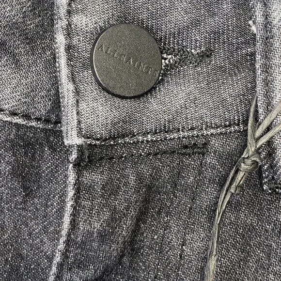 AllSaints Women's IDA EMB Cropped Jeans – Size 28 – Black Denim – NWT