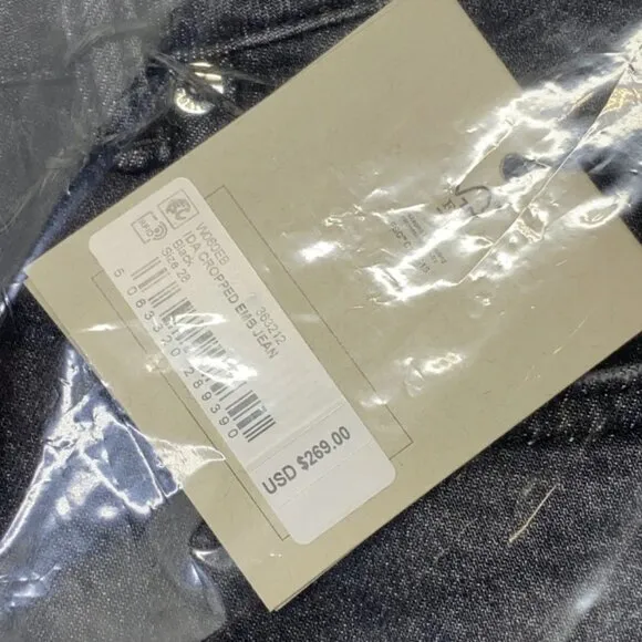 AllSaints Women's IDA EMB Cropped Jeans – Size 28 – Black Denim – NWT
