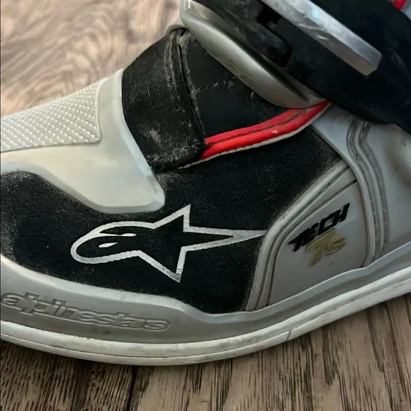 Alpinestars Black and White Motorcycle Boots