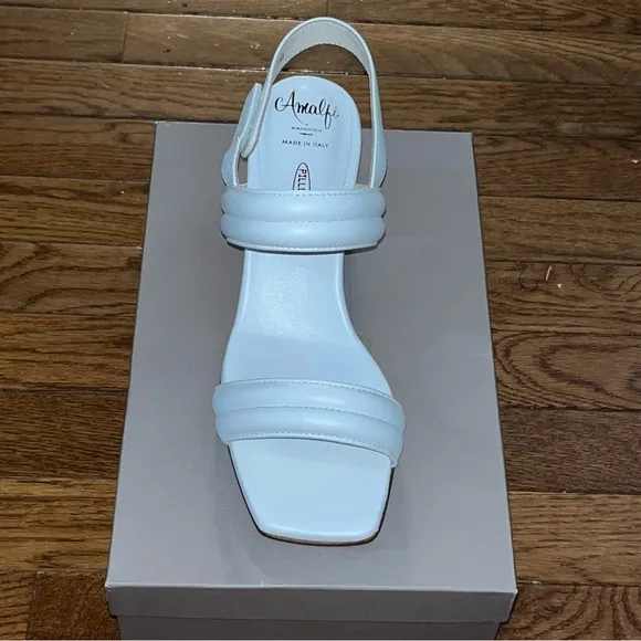 Amalfi by Rangoni Egeo Slingback Sandals White Parmasoft Women’s Size 8