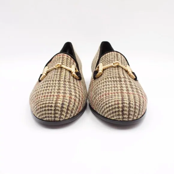 Ambrogio‎ Dellamoda Horsebit Loafers in Rose Houndstooth Size US 10