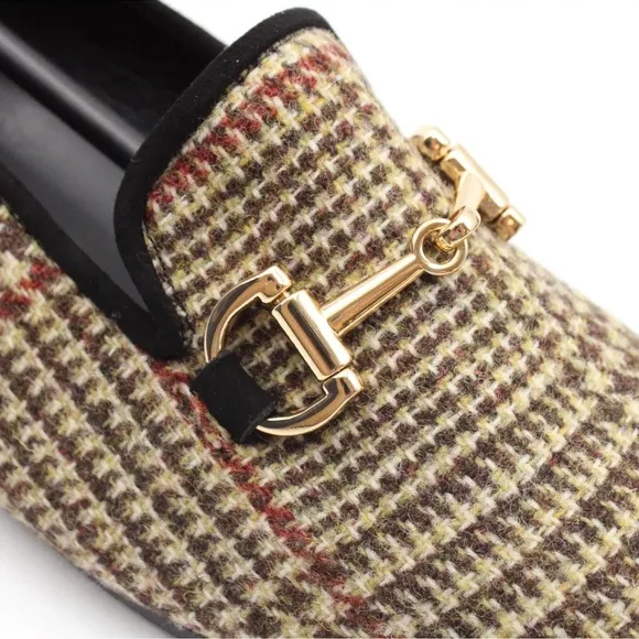 Ambrogio‎ Dellamoda Horsebit Loafers in Rose Houndstooth Size US 10