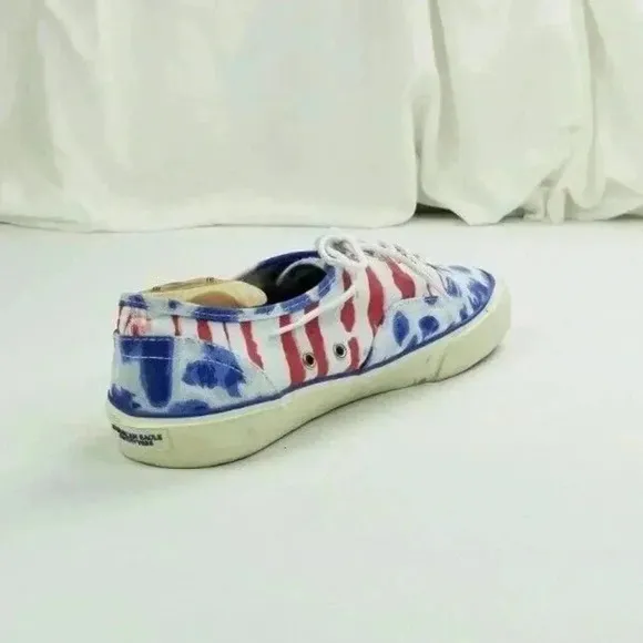 American Eagle Outfitters Mens 11 Red White Blue Tie Dye Canvas Lace Up Sneakers