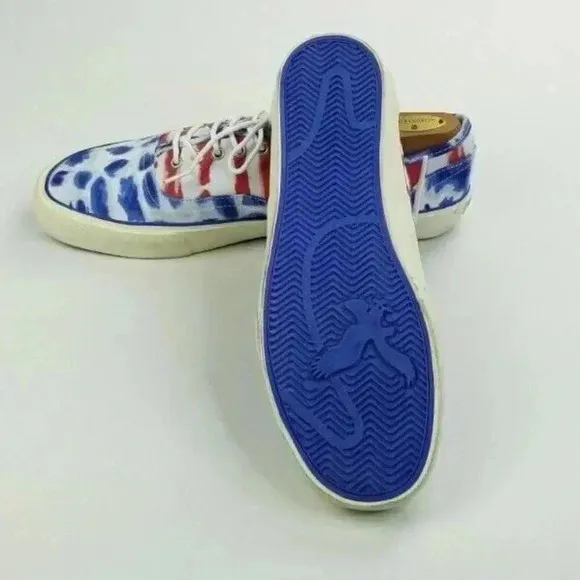 American Eagle Outfitters Mens 11 Red White Blue Tie Dye Canvas Lace Up Sneakers